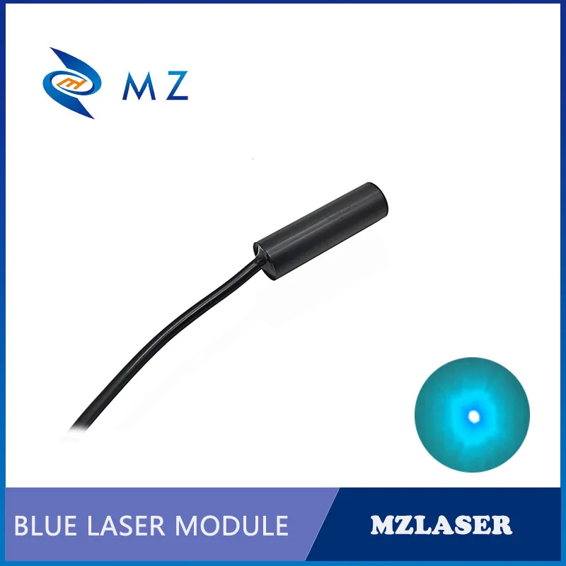 Moduł laserowy Cyan Dot D12x40mm 488nm 50mw jednomodowy z zasilacz klasy przemysłowej