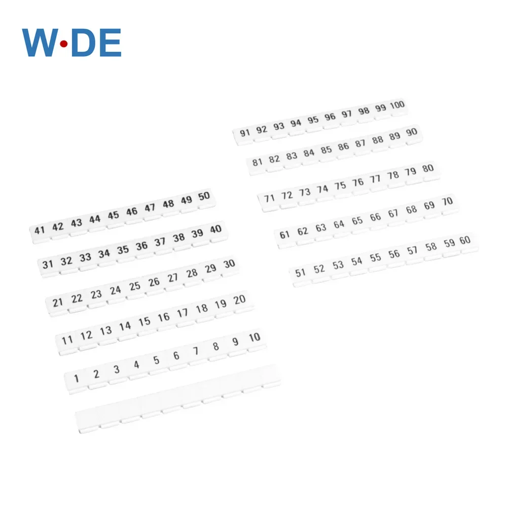 Zack Marker Strip ZBFM5 With Standard Number With Blank For STTB2.5 ST2.5-3L PT2.5-3L  PTTB 2.5 DIN Rail Terminal Block 10Pcs