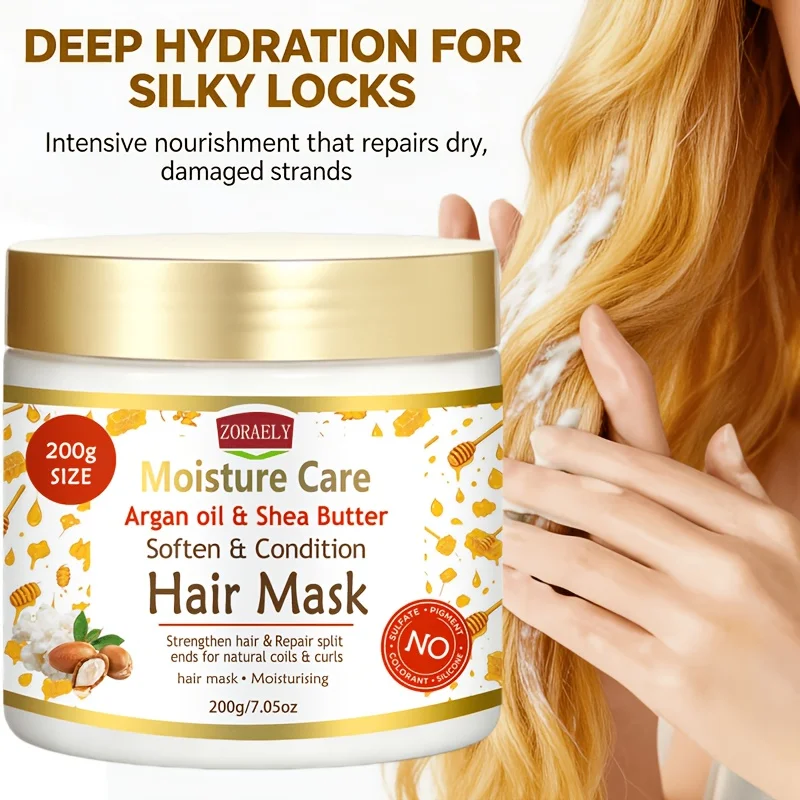 The all-new ZORAELY Deep Moisturising Hair Mask.Deeply moisturises, detangles and conditions, 200g family size.