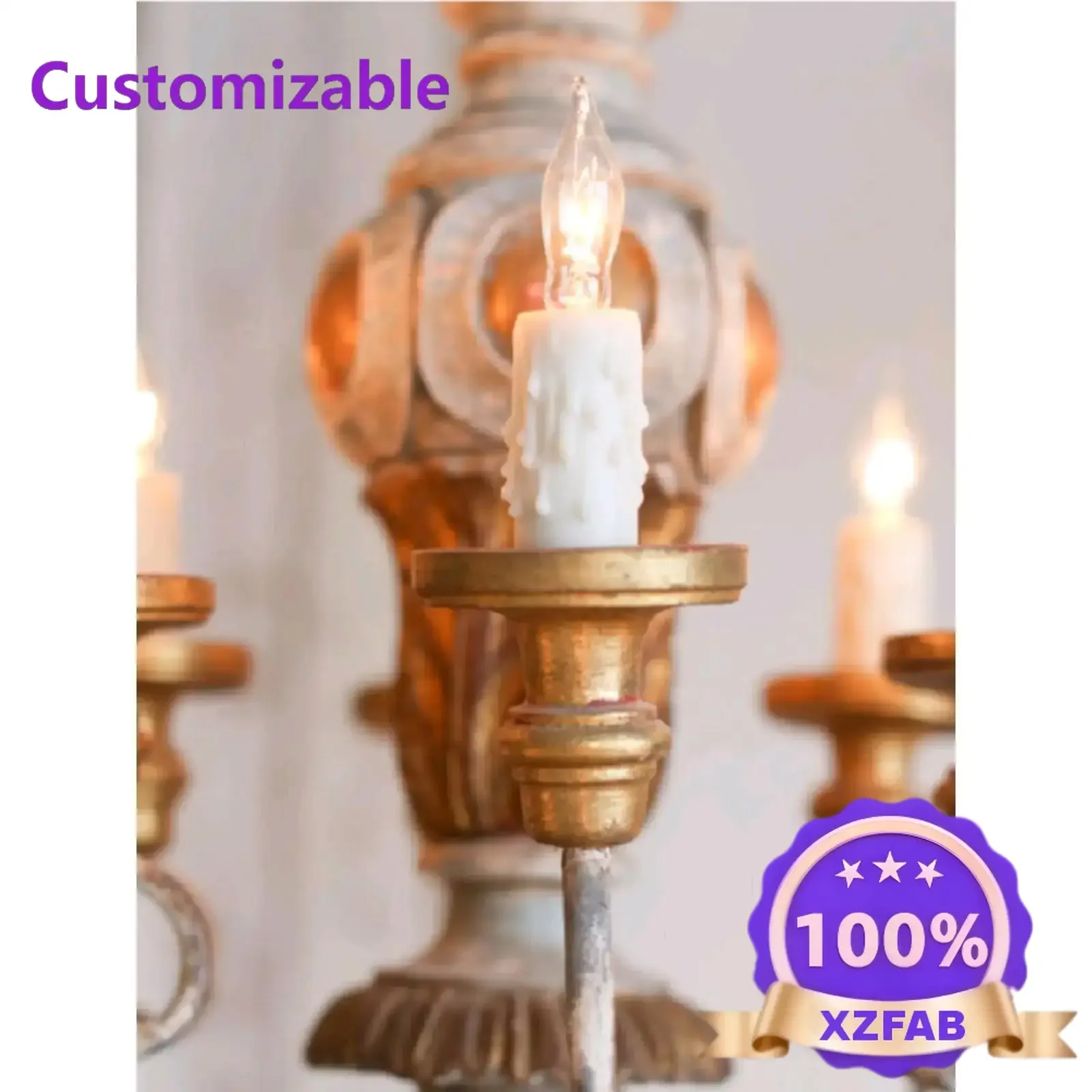 Factory Direct 2026 American country wood chandelier French dining room solid wood retro old carved iron living room clothing
