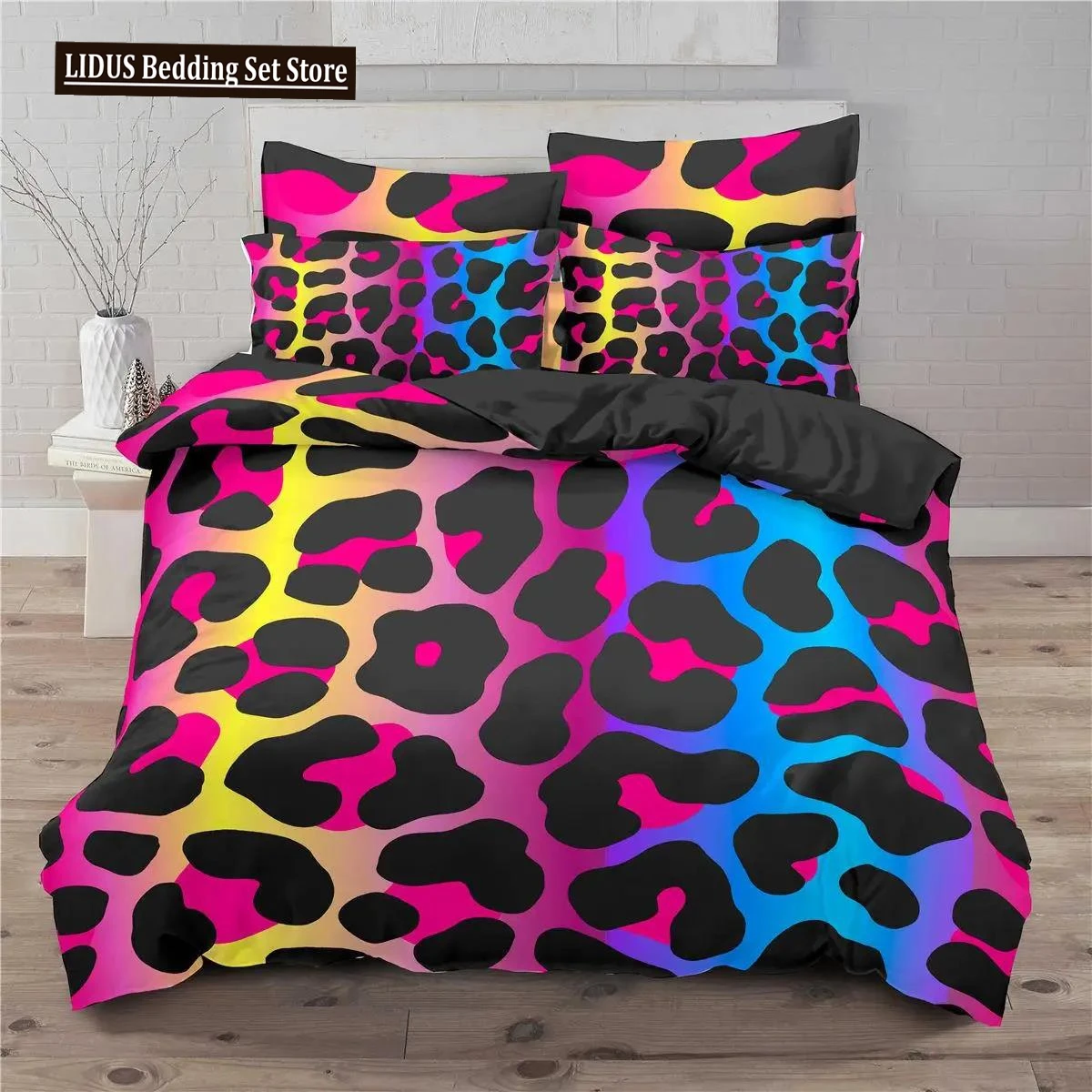 

Leopard Print Duvet Cover Set King Size Africa Animal Bedding Set For Girls Boys Children Teen Colorful Leopard Twin Quilt Cover