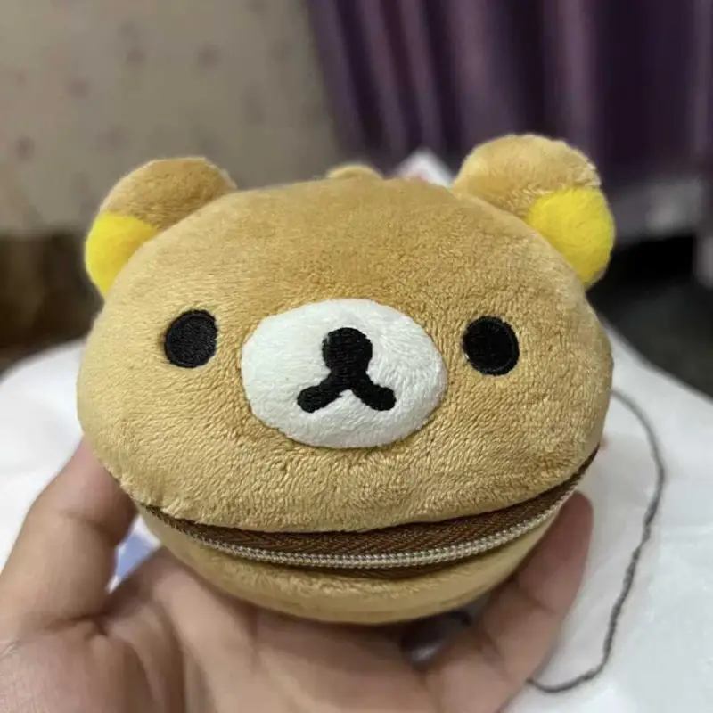 Kawaii Rilakkuma Cylindrical Coin Purse Cartoon Plush Jewelry Box Anime Peripheral Portable Mini Storage Bag Girl Holiday Gifts