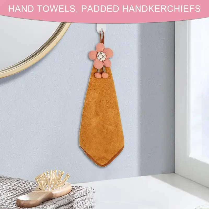 Paño de mano con lazo, diseño de flores, Toalla de baño de mano, paño para platos altamente absorbente, toalla de felpa para cocina y baño
