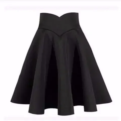 Black Skirt Large Size Skirt Expandable High Waist Pleated Puff Slim Skirt Woman Skirts Mujer Faldas Saias Mulher