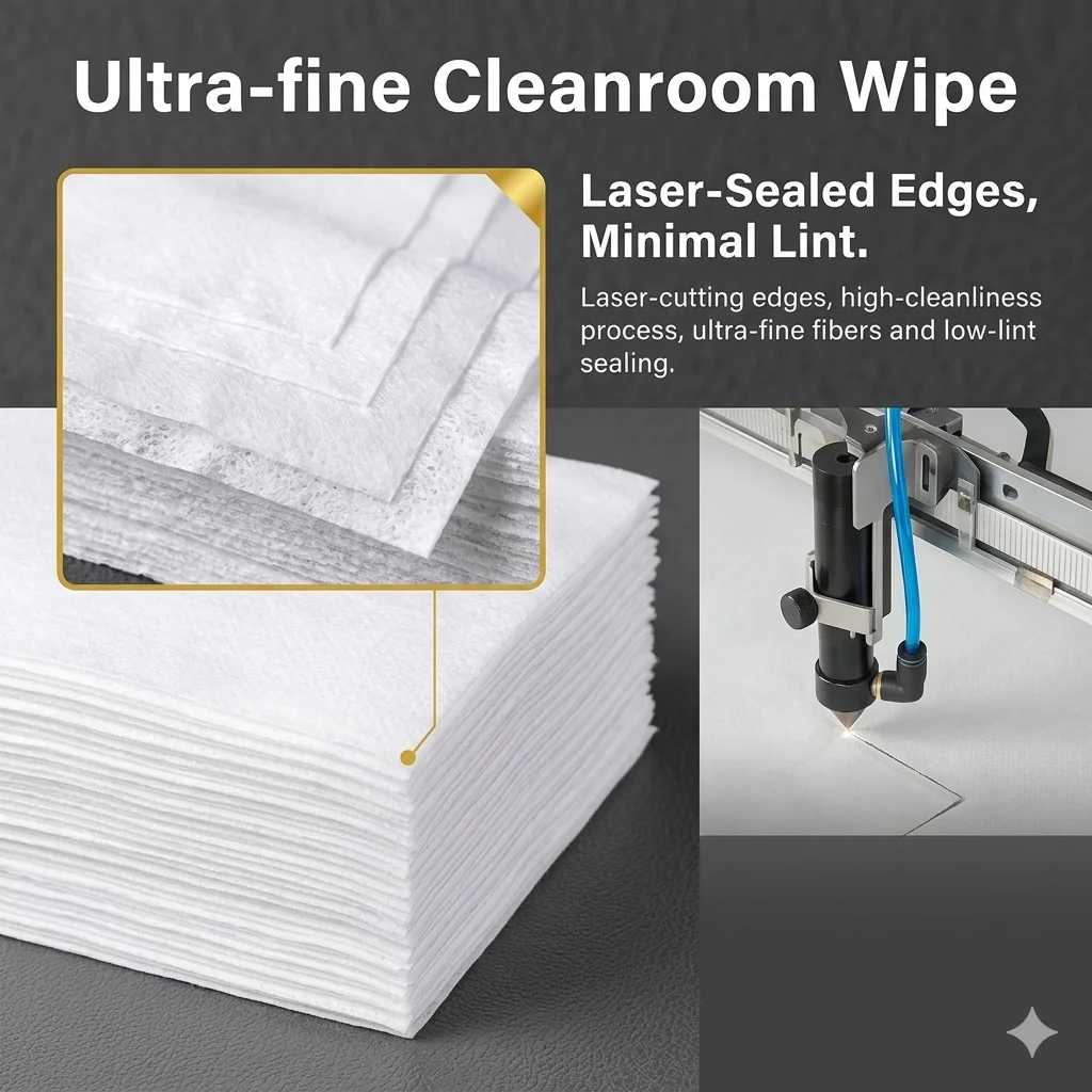 Cloudray 100pcs/bag Ultra-Fine Non-Woven Industry Cleanroom Wipers Fabric for CO2 Lens Fiber Cutting Head Cleaning Tools
