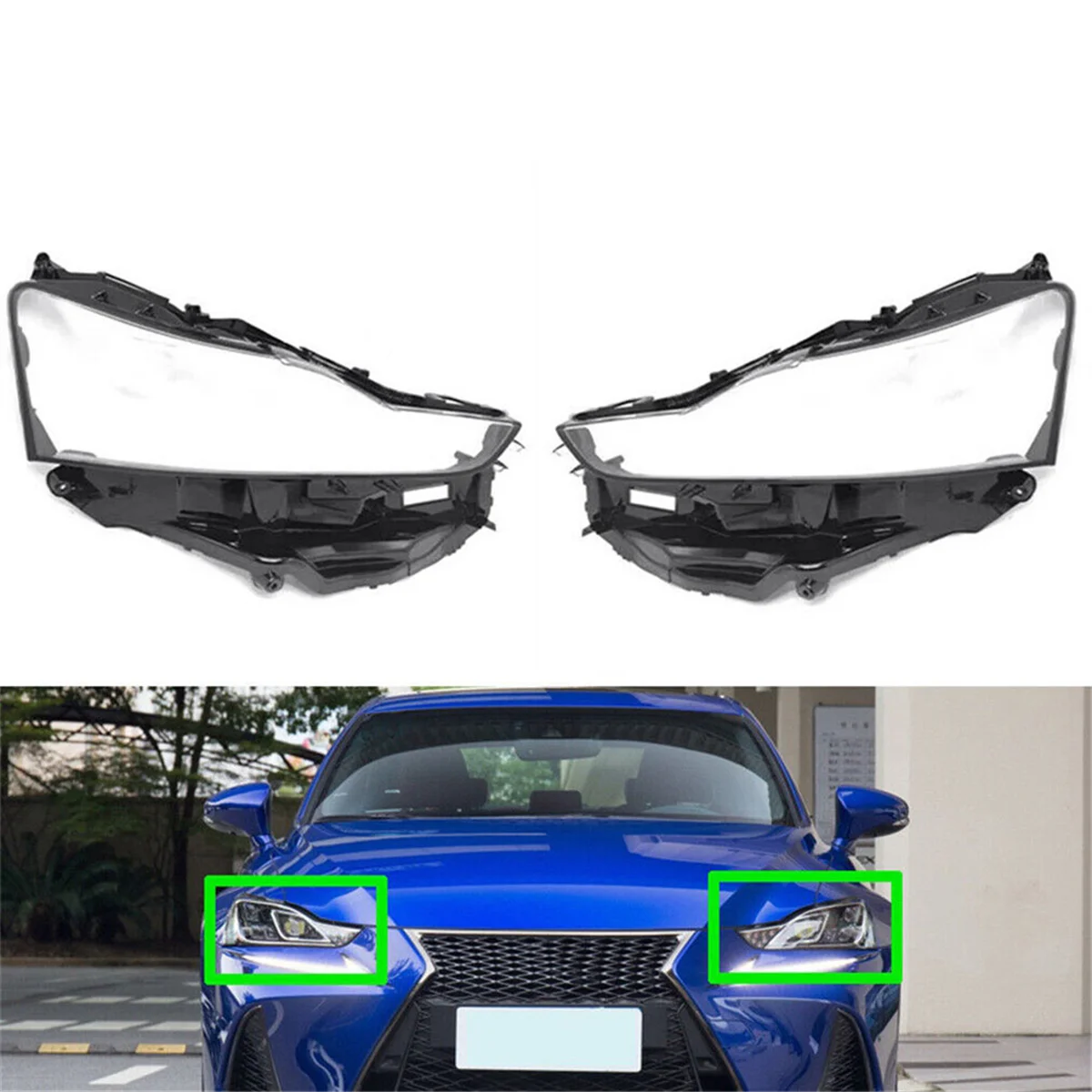 Right Car Headlight Lens Cover Head Light Lamp Shade Shell Lens Lampshade for Lexus IS250 IS300 2016 2017 2018