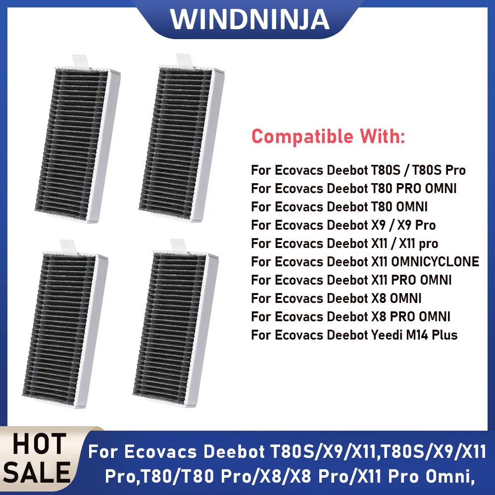 

Черные HEPA-фильтры для ECOVACS DEEBOT X9 Pro/X9 Pro Omni/T80 Omni/X8 Pro Omni/X8 Omni/X11/X11 PRO/X11 PRO OMNI/X11 OMNICYCLONE