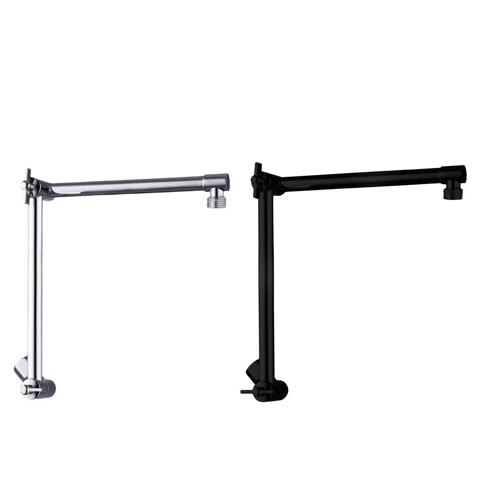 

Bath Shower Extension Arm 18inch G1/2 Universal Connection Adjust Height/Angle Extended Shower Arm Anti Leak Head Extender