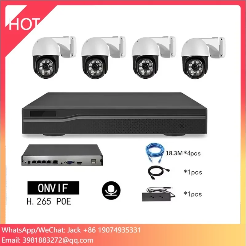 8mp 4k ptz dome poe sistema de câmera de segurança 4 canais dvr nvr 4ch rastreamento de movimento humano visão noturna kit sistema de câmera cctv