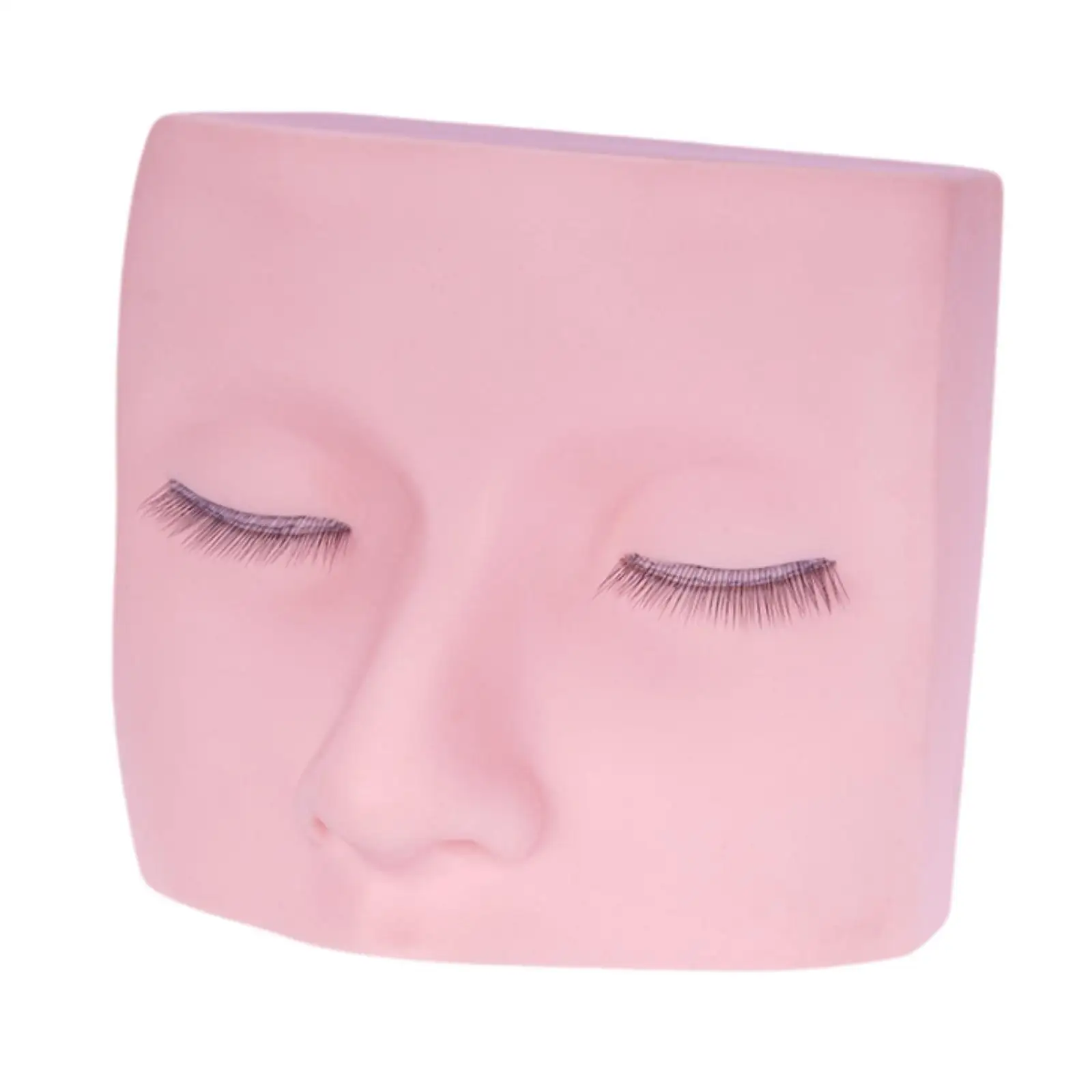 

Eyelash Mannequin Head Practice Portable with Eye Lashes Easy to Clean Silicone