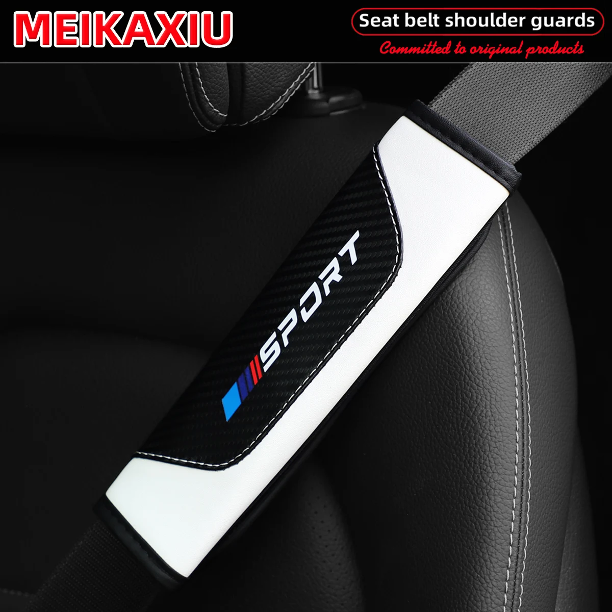 2 Stück Carbonfaser-Sicherheitsgurt-Schultergurt-Abdeckungen für BMW X1 X3 X5 E70 F15 F48 G30 G20 F30 Auto-Sicherheitsgurt-Abdeckung – Detail 4