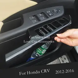 For Honda CR-V CRV 2012-2016 Interior Door Armrest Panel Cover Window Glass Lift Switch Button Decoration Trims Car Accessories