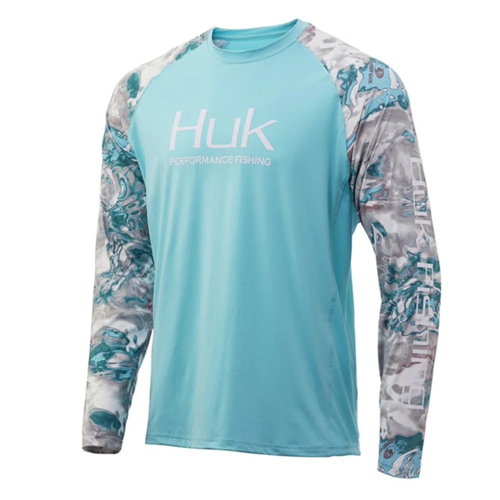 HUK Fishing Shirts Long Sleeve Uv Protection Clothing Mens Outdoor Summer Jersey Upf 50 Clothes Performance Breathable Fishing