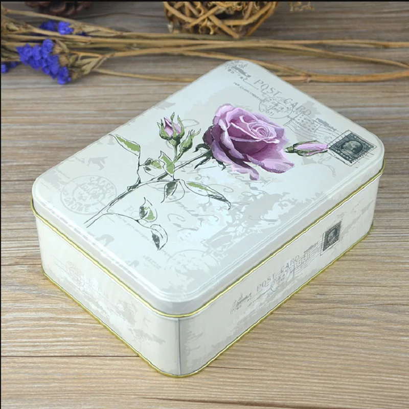 Large Tea Caddy Receive Storage Box Cartoon Rectangular Cookie Candy Chocolate Home Organizer Coffee Sugar Tea Container