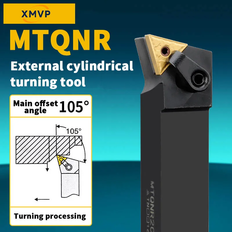 105-degree CNC external cylindrical turning tool holder with triangular row of inserts MTQNR/MTQNL 2020K16/2525M16