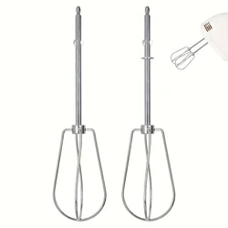2pcs Hand Mixer Attachments Cordless Egg Whisker Hand Push Stainless Steel Egg Beater Tool for blender 4khm7twh5/4khm7tob5/Mfq