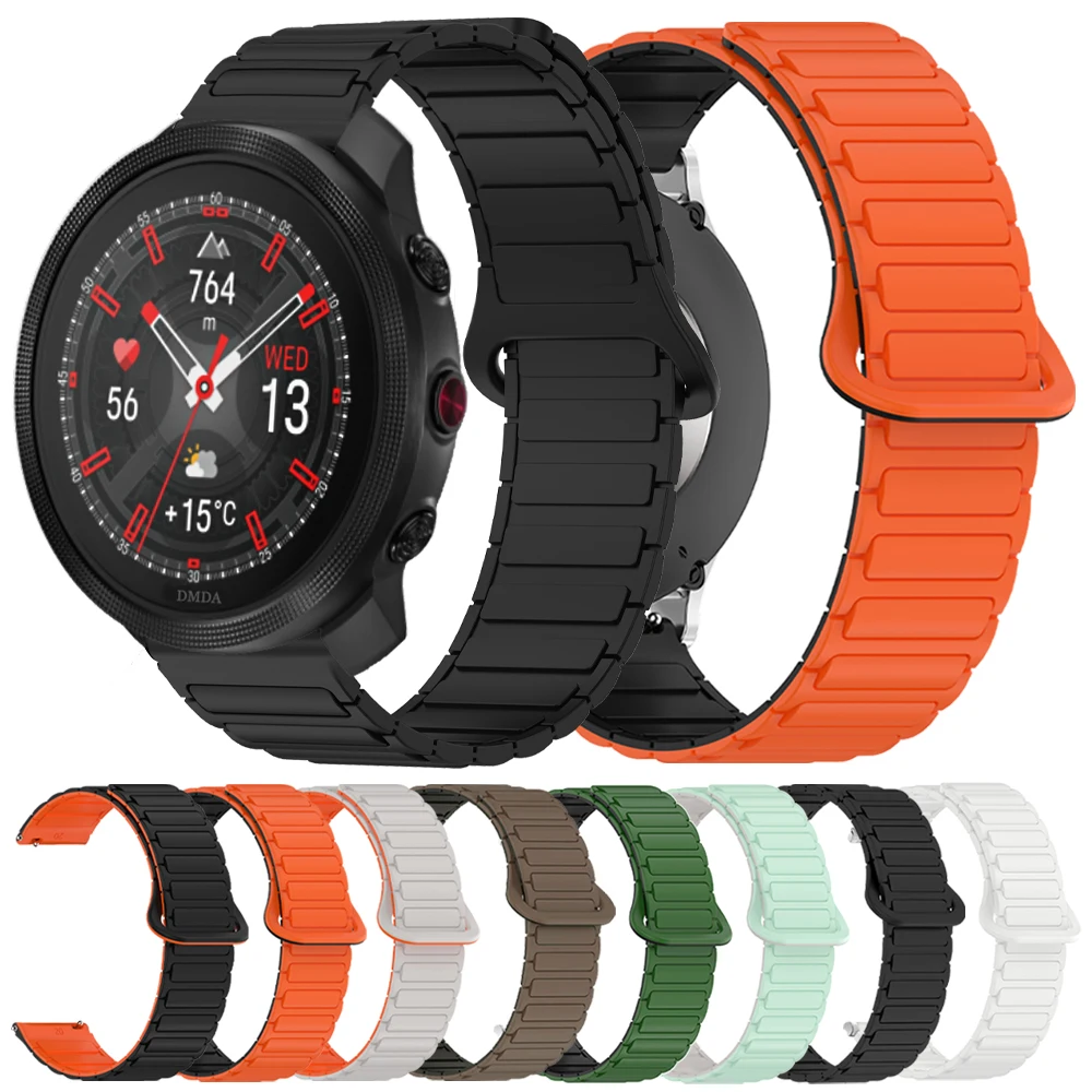 20 22mm Watch Strap For Polar Vantage M3 M2 M V3/Grit X X2 Pro Titan Ignite 3 Sports Silicone Magnetic Bracelet For COROS PACE 3