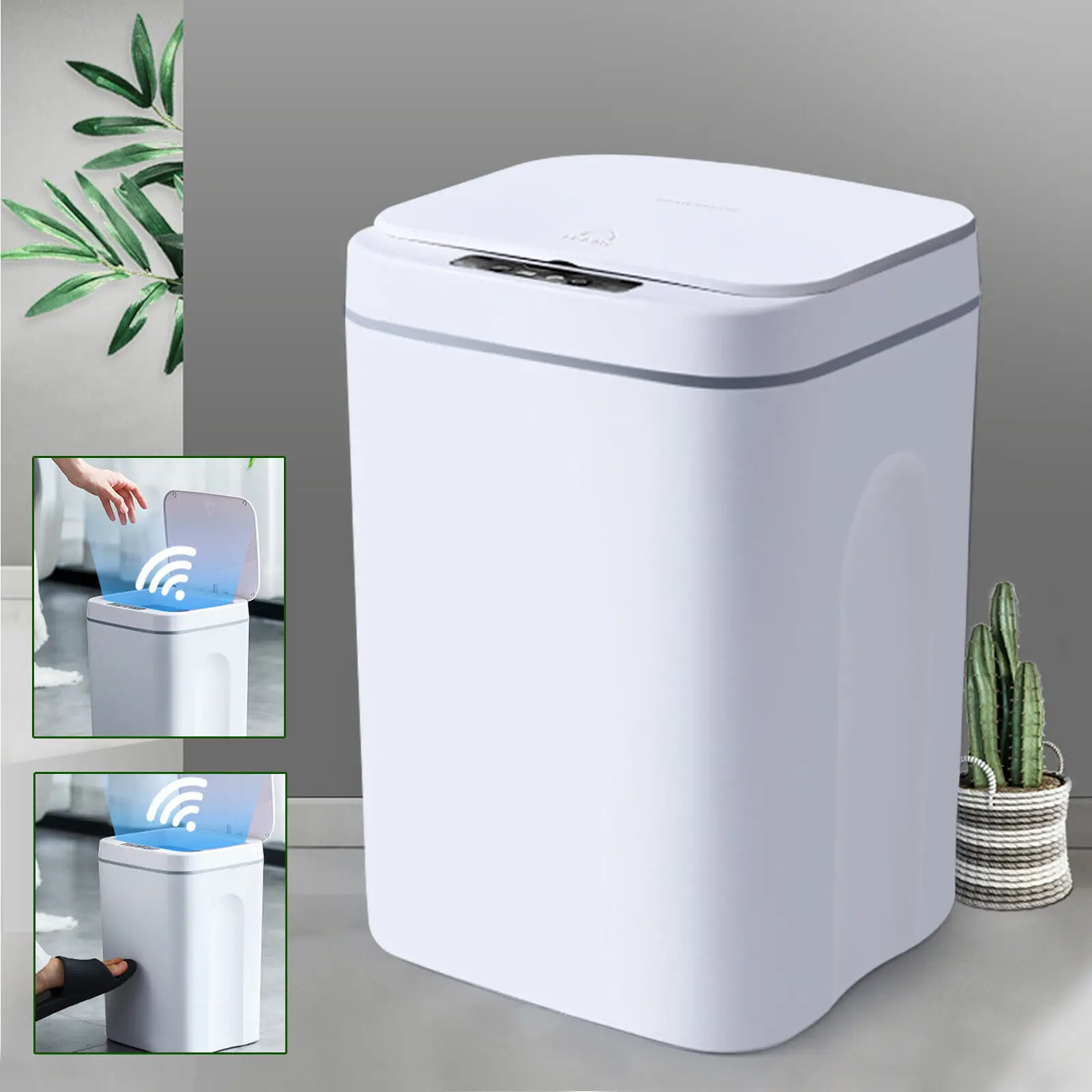 Motion Sensor Trash Can Smart Automatic Garbage Bathroom Kitchen 4.22 Gallon Touchless 16L