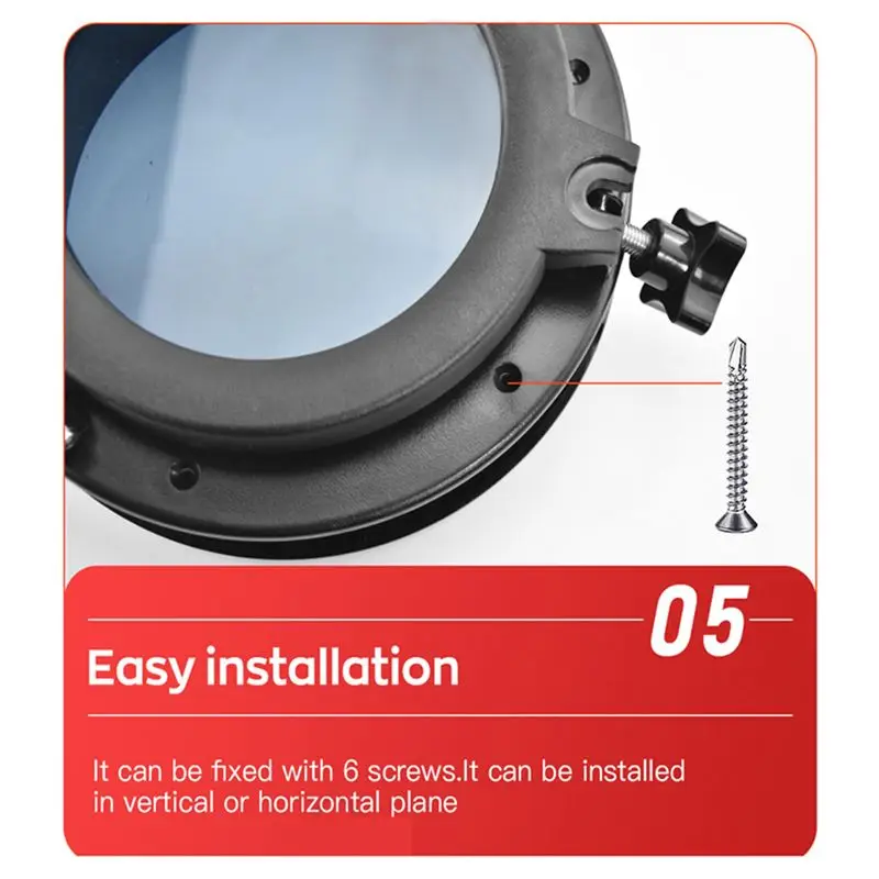 High-Quality Round Portholes Plastic Hatches Port Lights Opening Window 8 Inch 21Cm(21.5Cm) Marine Boat RV SFPP1-01 SFPP2-01