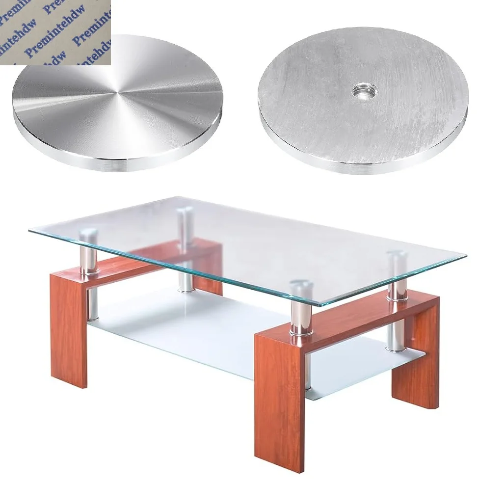 Solid Aluminum Round Glass Top Adapter Circle Disc For Coffee Tea Table