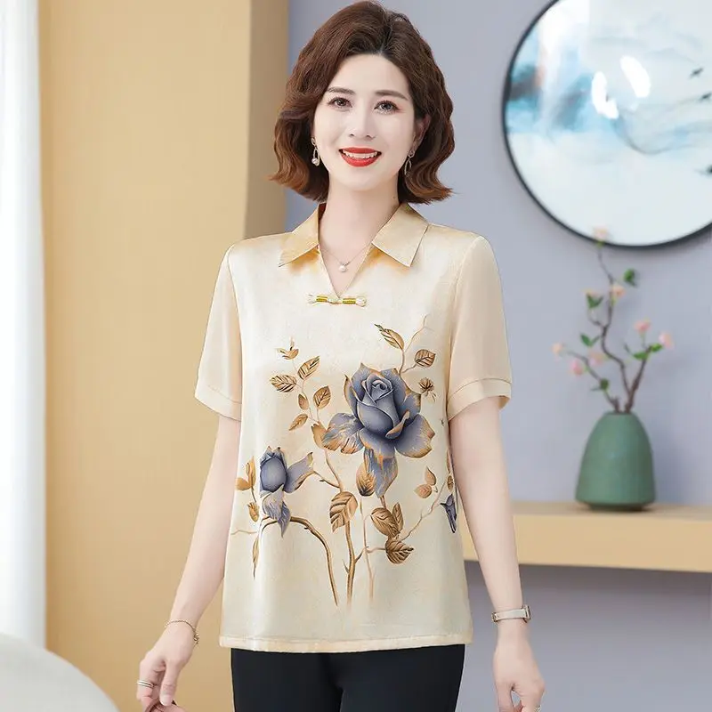 New Printed Short-sleeved Top Loose and Stylish New Chinese Style Fashion Pullover Shirt
