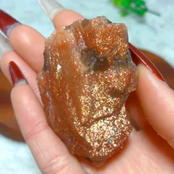 Natural Crystals Gem SunStone Raw Stone Specimen High Quality Reiki Rainbow Flashy Home Decorations Mineral Energy Gift