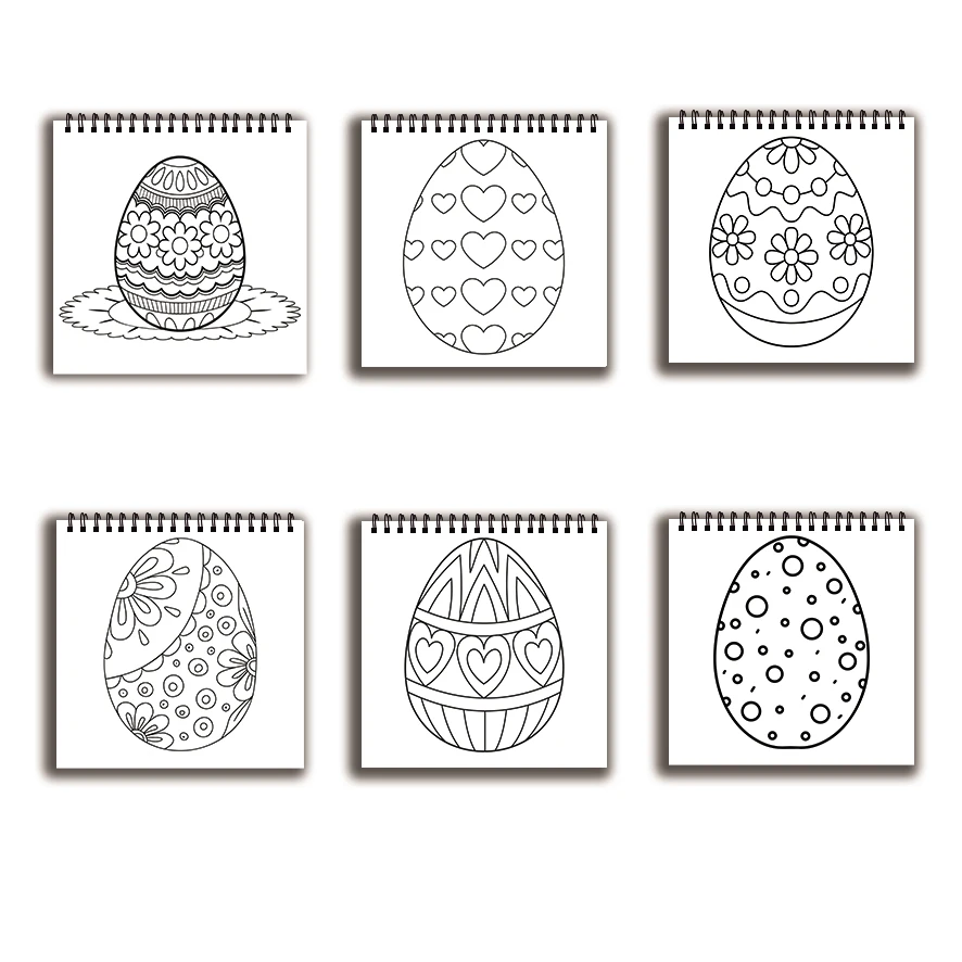 Unique Patterned Easter Eggs Coloring Book - 8.27 x 8.27 inches 32 pages Coloring Book - Ideal gift for family or friends