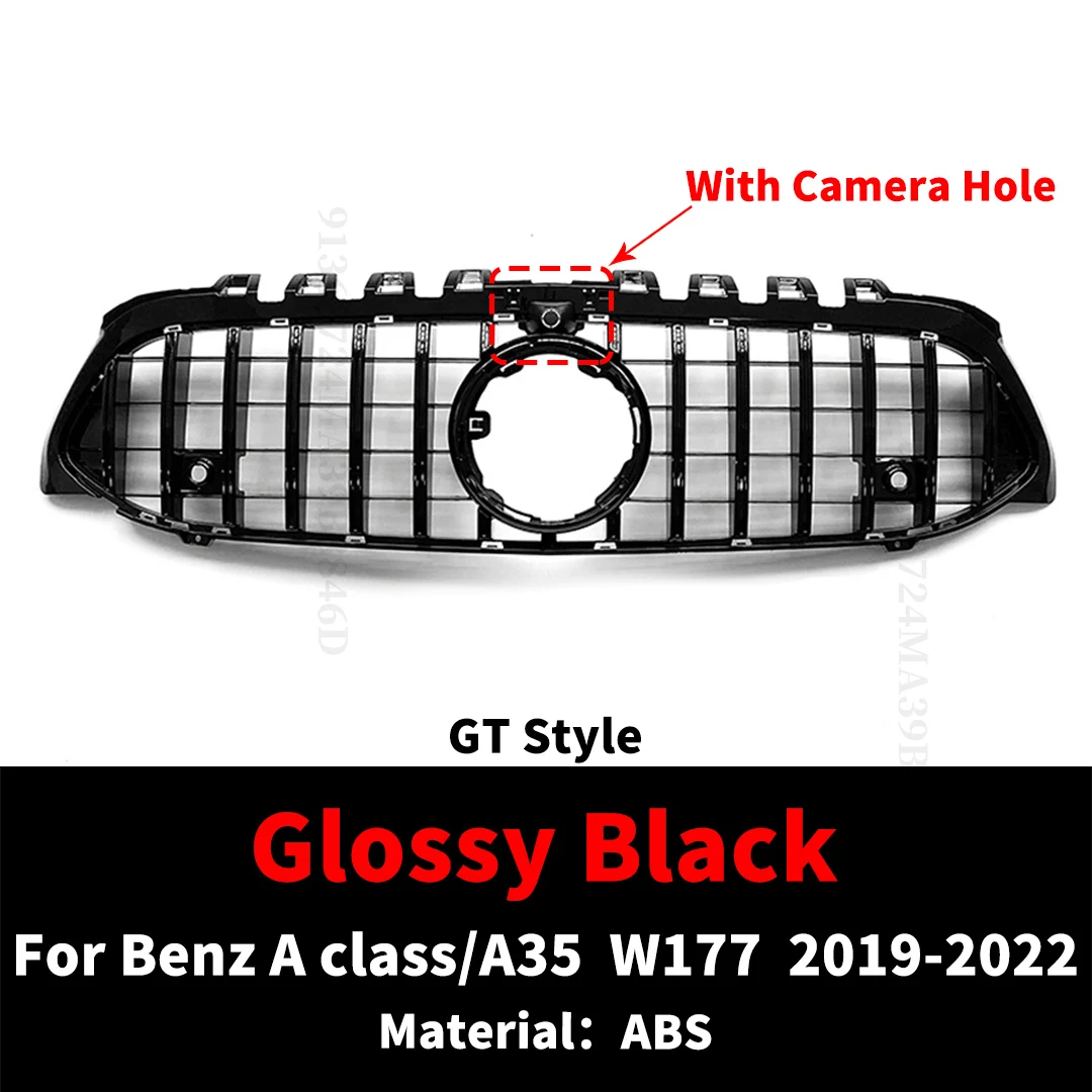 Sport Voorbumper Grille Inlaat Grill Radiator Grid Tuning Voor 2019-2022 Mercedes Benz A-klasse of A35 W177 GT Diamond Stijl