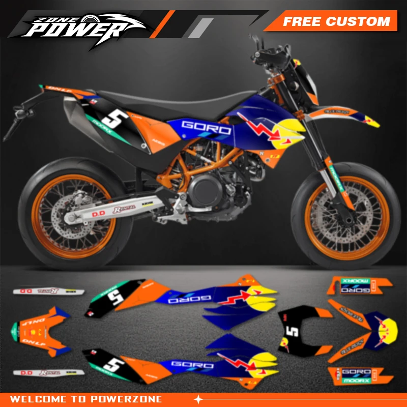 

Powerzone Graphics Motorcycle Decal Sticker Deco Kits For KTM 2012 2013 2014 2015 2016 2017 2018 690SMC-R customized 001