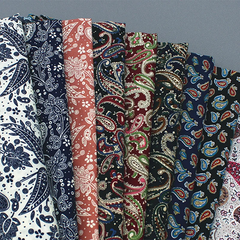 

147x100cm Pastoral Style Floral Cotton Fabric Vintage Apparel Sewing Material Poplin Fabrics For Diy Handmade Patchwork