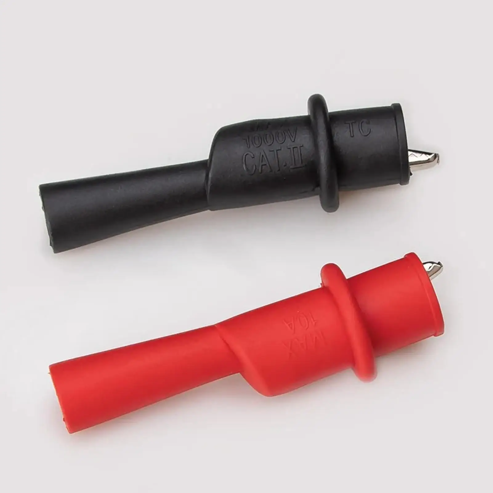 Goupchn Multimeter Push on Alligator Clips Set 2PCS Insulated Crocodile Clamps for Electrical Testing