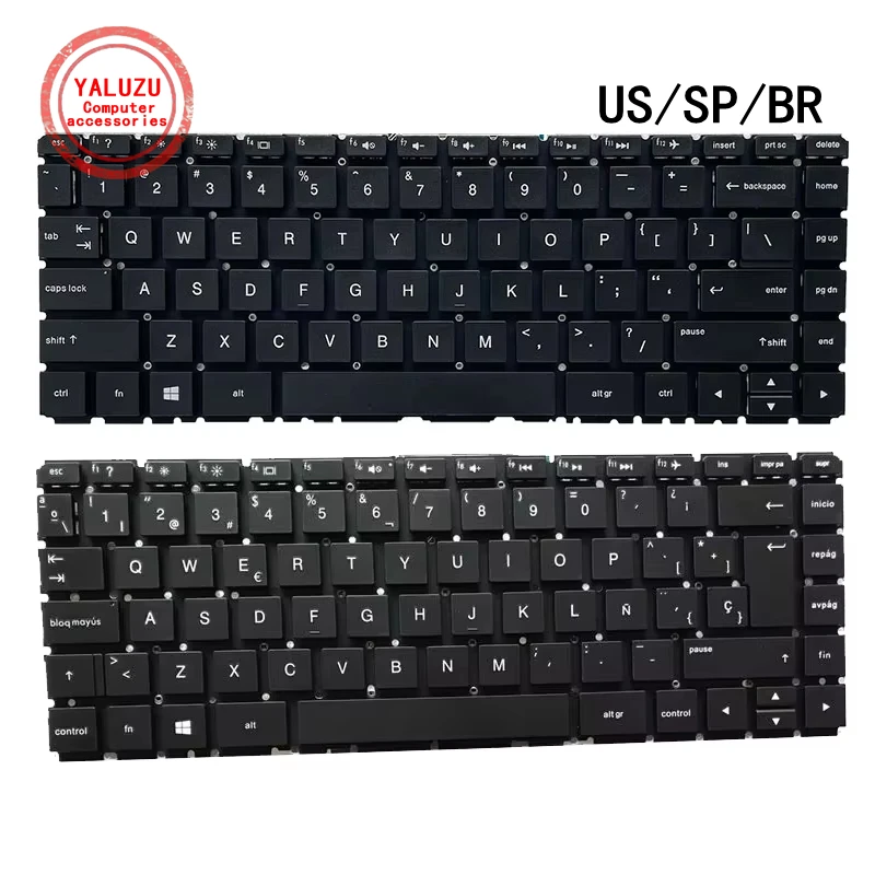 US/SP/BR Laptop Keyboard For HP 14-AC 14-AD 14-AF 14-AN 14-AM 14-AQ 14-DF TPN-I119 I120 I122 I240 I124 L119 L120 246 G4 240 G4