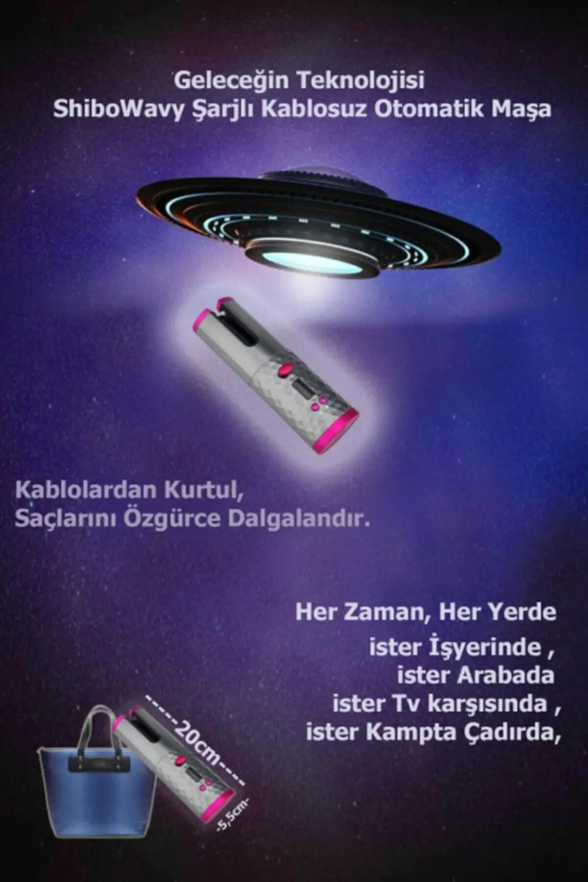 Alat Pengeriting Rambut Otomatis Isi Ulang Nirkabel Pembentuk Aleti Rambut Keriting