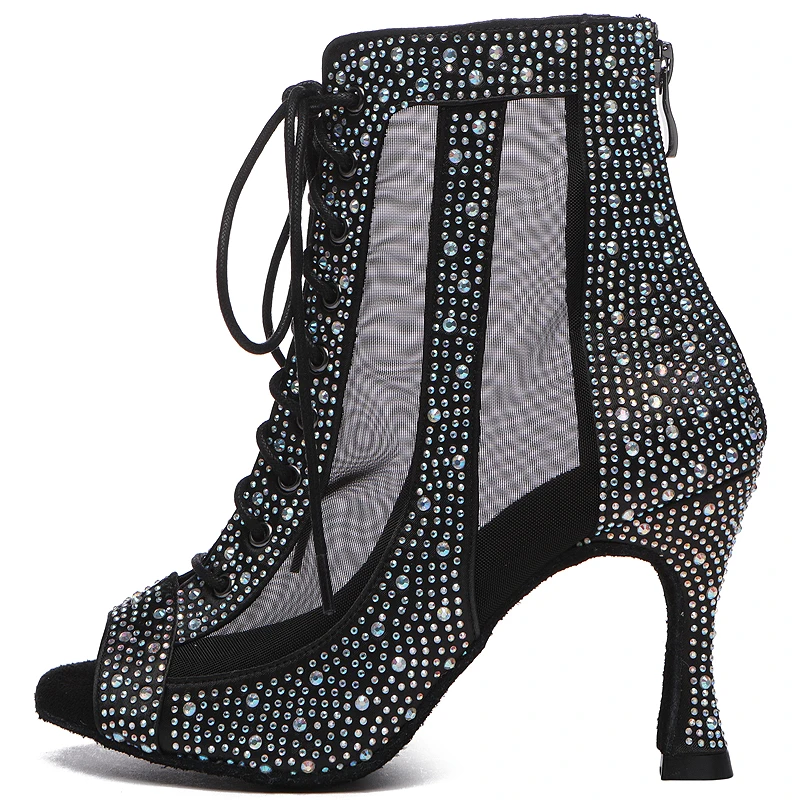 JuseDanc buty do tańca damskie buty do tańca towarzyskiego czarne modne buty do tańca buty do tańca ślubnego buty do tańca jazzowego Rhinestone