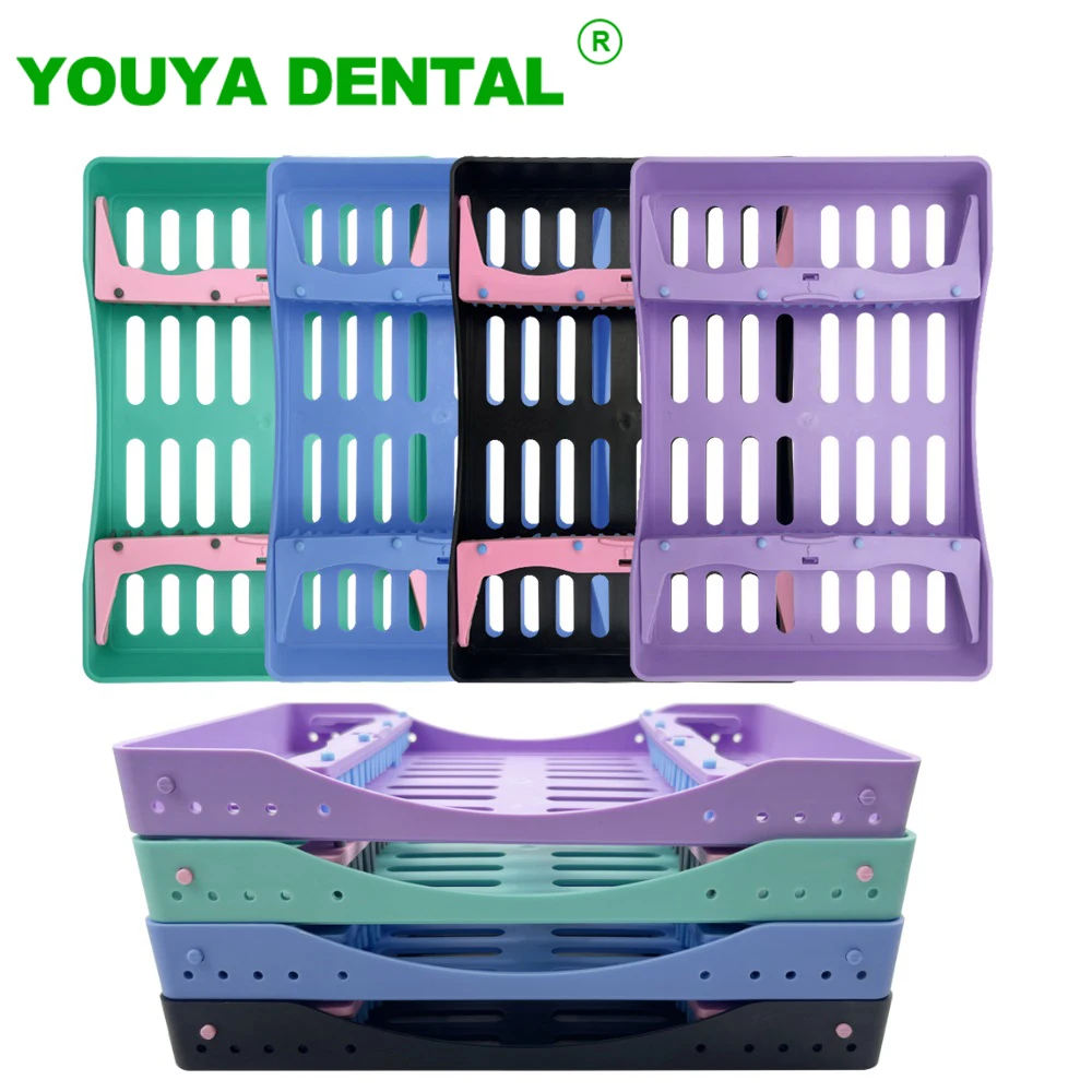 10 Holes Autoclave Dental Disinfection Placing Box Plastic Sterilization Case Cassette Rack Tray Holder For Composite Spatulas