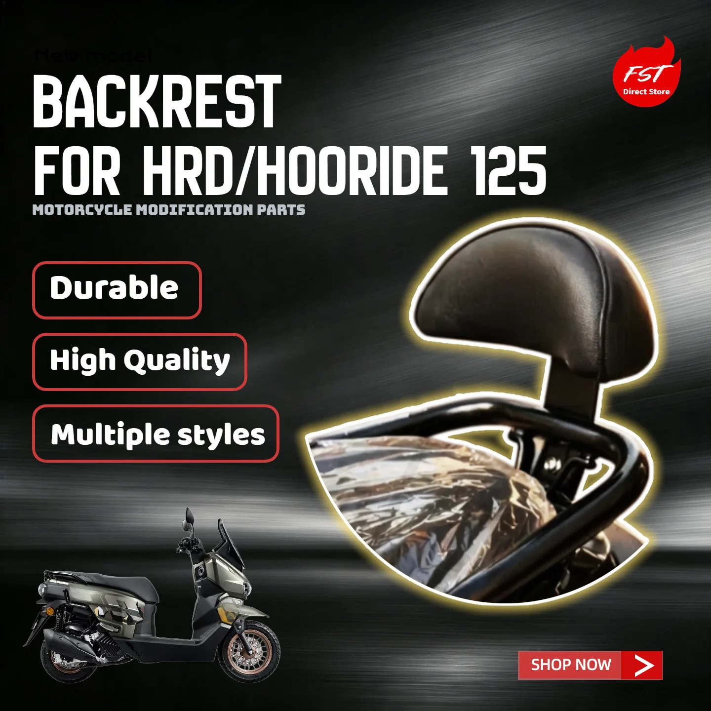 For Honda HoodRide125 Crescent Rear Backrest Motorcycle Spoiler Modification Accessories