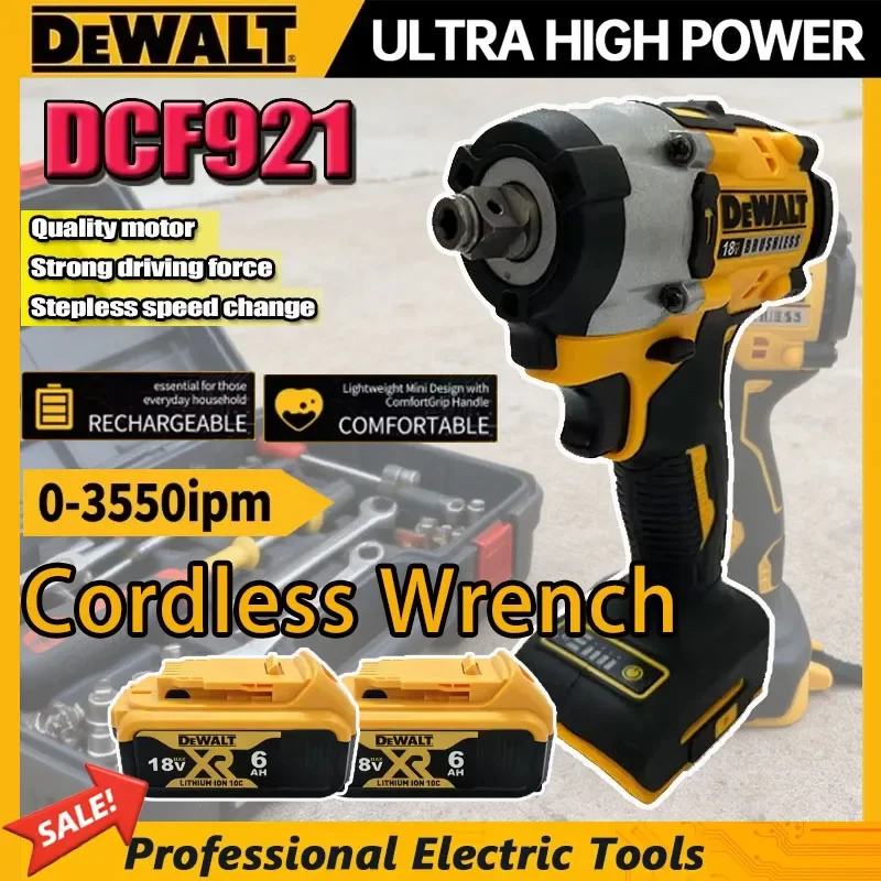 DEWALT DCF921 Cordless Wrench 1/2 in Cordless Impact Wrench Variable Speed Charging Wrench DCF921 for 18v Battery