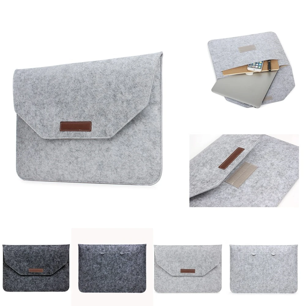 

Soft Sleeve Wool Felt Laptop Bag For Macbook Air Pro Retina 11 12 13 13.3 14 15.4 15.6 inch PC Case Cover for HP Dell Mac book