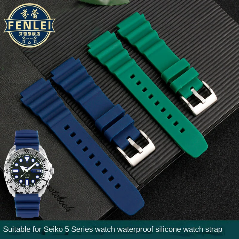 

20mm 22mm Watchband For Rolex SUBMARINER Diving Silicone Bracelet For Seiko SKX007 SRP777J Citizen Sports Rubber Watch Strap Red