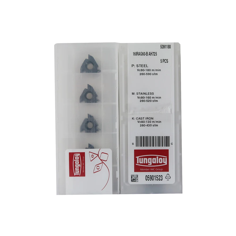 Tungaloy Original 16IR Threading Inserts 12UN 14NPT AG60-B, Precision CNC Lathe Rectangular Thread Cutting Blades