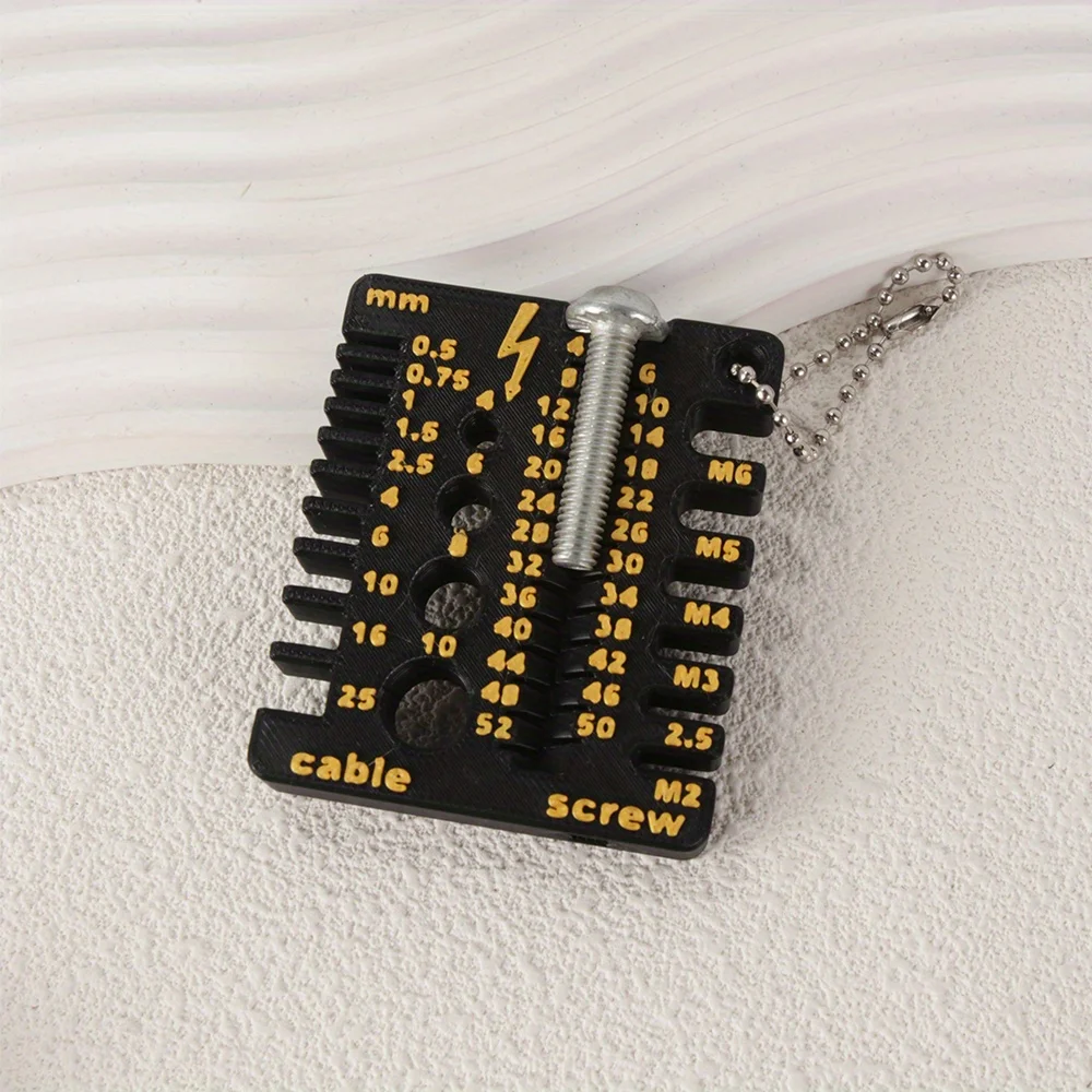 أداة قياس الأسلاك والبرغي، مسطرة قياسية على الوجهين، مسطرة متعددة الوظائف مدمجة ومحمولة وخفيفة الوزن #5