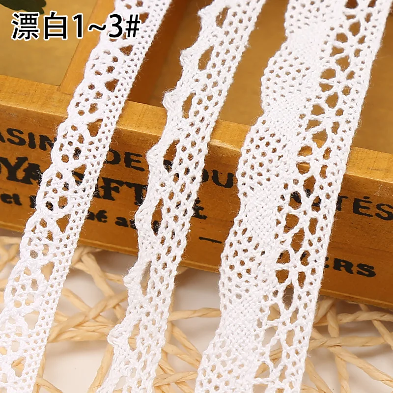 White Cotton Lace Woven Wide Lace Accessories DIY Tablecloth Sofa Bed Curtain Fabric Lace Ribbon African Sewing Brocade Fabric