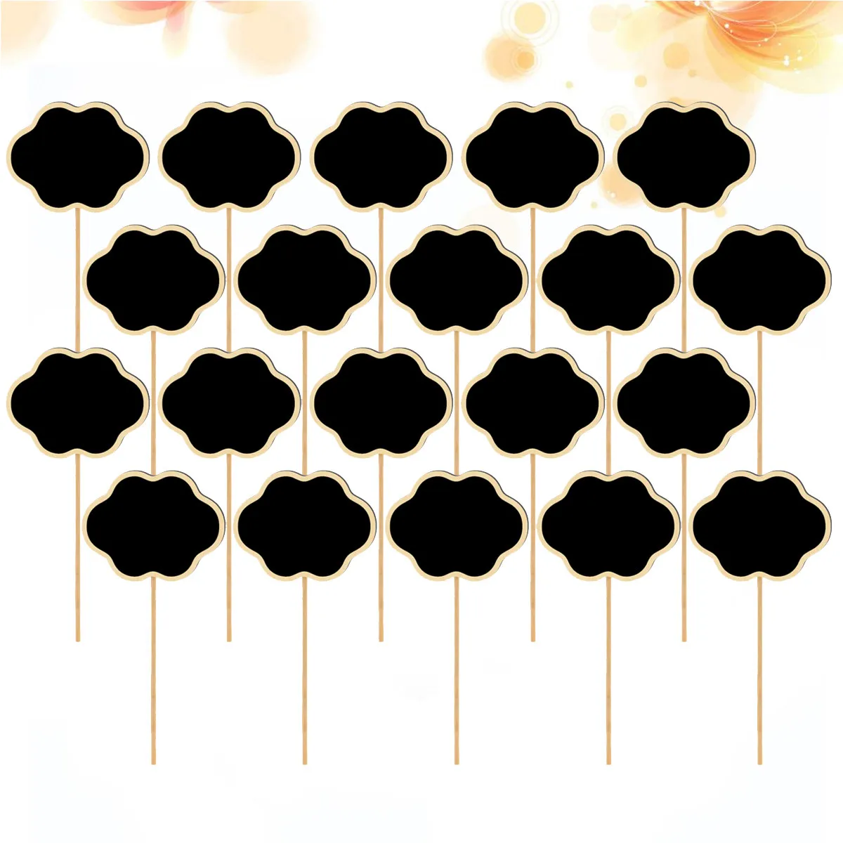 20Pcs Natural Wood Mini Chalkboard Toppers Chalk Writing Garden Flower Tags Party Signage Desk Message Boards Home Office Decor