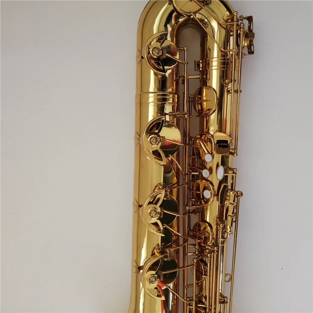 professional saxophone baritone gold lacquer surface with Low A key