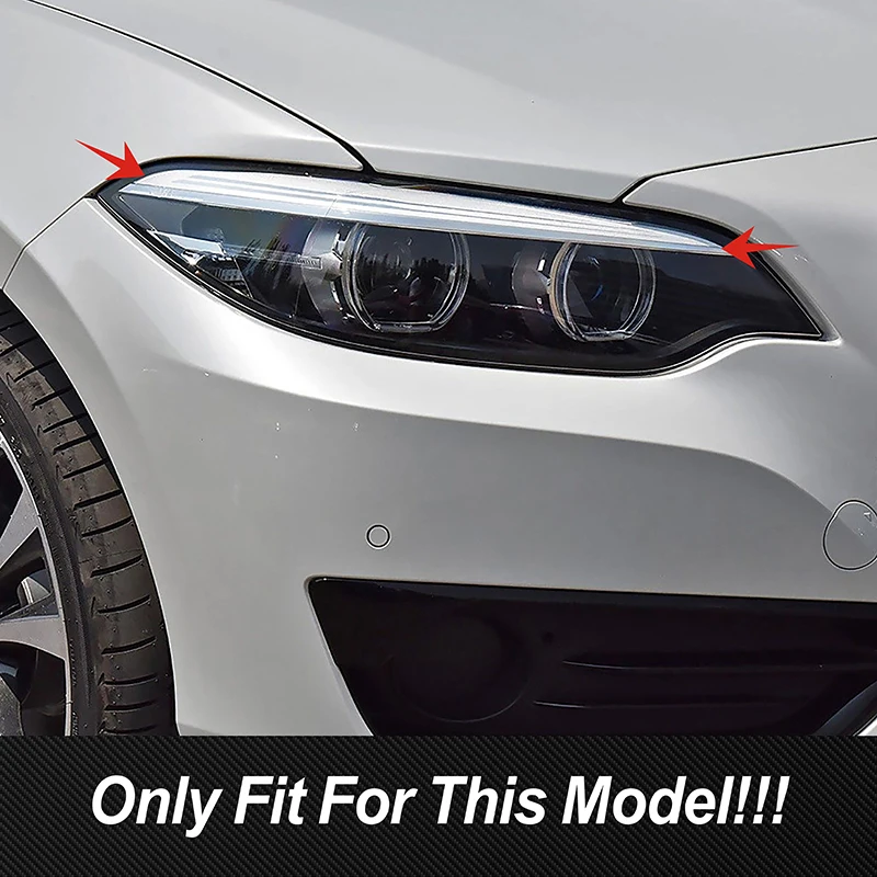 Exterior Accessories Car Front Headlight Eyebrows Sticker Decoration Carbon Pattern Trim Strips For BMW 2 Series F22 F23 2015-19