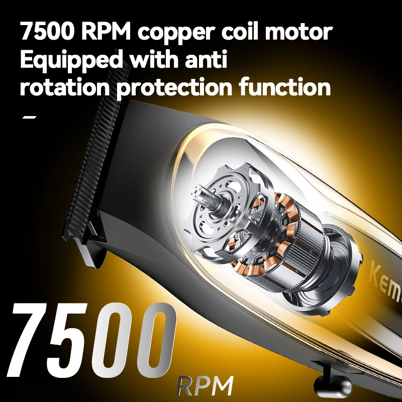 Kemei 1598 Electric Hair Clipper and Trimmers Professional Hairdressing Cordless Hair Cut Machine Carving Clipper Rechargeable