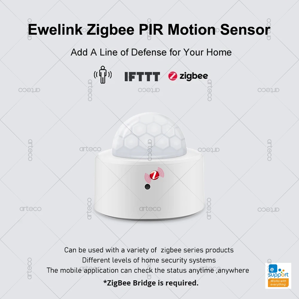 EWelink Zigbee Human Motion Sensor Smart Human Body PIR Motion Sensor Infrared Detector Works With Zigbee2mqtt Home Assistant