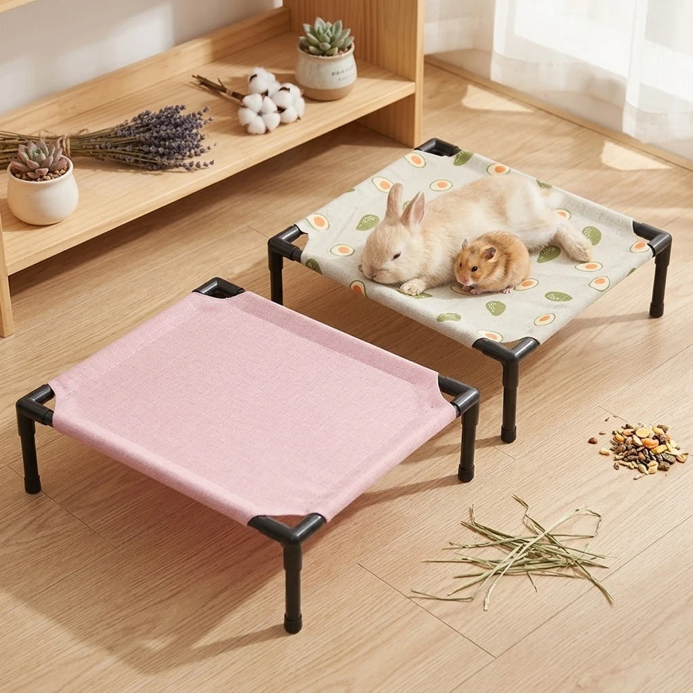 1PC Elevated Pet Bed Raised Small Animal Bed Breathable Washable Cooling Sleep Mat for Rabbit Hamster Cat Puppy Indoor Bed House