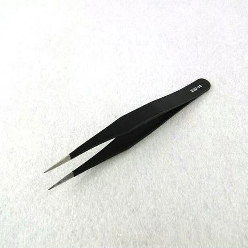 

ESD-10 Anti-static ESD Stainless Steel Tweezers Maintenance Tools Industrial Precision Straight Tweezers Repair Tools