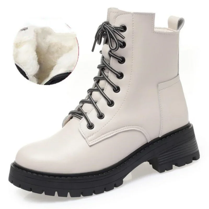 

2025 Women's Boots female winter Large Size dropshipping Non-slip Women's Snow Boots Genuine Leather Warm Women Ankle Boots